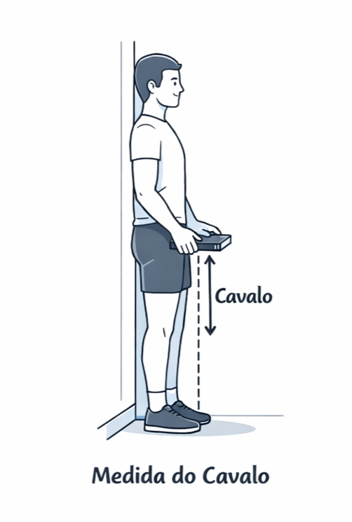 Como medir: Cavalo (inseam)